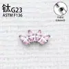 Aleación de Titanio G23 Corona Rosca Interna F136 Aleación de Titanio Cinco Enlaces Marquise Zirconia Clavo para Hélice Hueso de la Oreja Joyería para Piercing