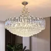Araña de cristal electrochapado para sala de estar, lujo ligero francés, elegante y de alta gama, estilo europeo, villa, vestíbulo, edificio dúplex, luz decorativa para comedor