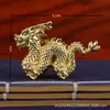 Dragón Zodiacal de Latón Macizo Pequeños Adornos Riqueza Sólida y Prosperidad Decoración de Escritorio para Hogar u Oficina Artesanías de Latón