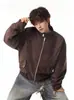 Chaqueta de Ropa de PU Retro Americana para Hombre Otoño Invierno Nueva Marca de Tendencia Casual Holgada Moda Chaqueta de Motociclista Ropa para Hombre