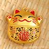 Colgante hueco de Ruyi con forma de gato de la suerte de imitación de oro con forma de gota de aceite de gran tamaño, llavero para coche, accesorios de joyería DIY