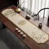 Novo Caminho de Mesa Zen Estilo Chinês, Jogo Americano Irregular Estilo Antigo para Mesa de Chá, Absorvente de Água e Isolante Térmico, Pode Ser Cortado no Tamanho, Protetor de Mesa para Sala de Chá