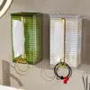 Caja de Pañuelos de Lujo Ligero Caja de Almacenamiento de Toallas para Montar en Pared para Inodoro, Baño, Cocina, Tipo Colgante sin Taladro Caja de Pañuelos