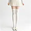 Calcetines puramente deseables hasta la rodilla con lazo, calcetines largos de otoño para chica dulce JK Lolita, medias grises, estilo ballet sexy