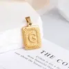 Medalla Cuadrada de Cobre Electroplateado Nueva Europea y Americana Colgante de 26 Letras Inglesas Colgante de Medalla de Oro Hecho a Mano DIY Suministro Transfronterizo Venta al por Mayor
