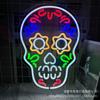 Letreiro de LED Luminoso Neon Formato Caveira Outdoor Pendurado LED Popular Criativo Bar Decoração de Ins