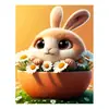 Kit de pintura de diamantes 5D con temática de animales de dibujos animados, una decoración de arte DIY para el hogar, completo con herramientas y un juego de pintura de diamantes de punto de cruz