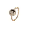 Anillo de Girasol de Lujo Ligero para Mujer, Diseño Elegante y Único en Forma de Brújula con Circonita Sintética, Anillo para Dedo Índice para Mujer, Moderno y Genial