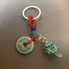 Pingente de Corrente Sapo de Três Pernas em Latão Puro Pingente Mascote Masculino para Atrair Riqueza e Manter Riqueza Chaveiro de Presente Pingente de Carro