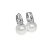 Aretes de princesa de circón en forma de cubeta de 12-14 mm, aretes de perla, aretes de lujo de alta gama, aretes simples y de moda