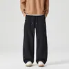 Pantalones de chándal grises de alta gama para hombre, holgados, estilo 'old money' para otoño, modelo nuevo 2026, pantalones casuales rectos con retazos