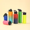 Botella Espacial de Paja de Color Degradado Transfronterizo de Aspecto Elevado, Asa Portátil para Exteriores, Taza Térmica de Acero Inoxidable 304 para Deportes