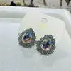 Pendientes Europeos y Americanos de Zirconia Gota de Agua 2025 Nuevo Estilo Popular Pendientes Exquisitos Personalizados Moda Accesible Lujo Pendientes de Gama Alta