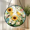Colgante de Vidrio de Colores Pájaro Doble Girasol Transfronterizo Adorno de Vidrio para el Hogar Decoración de Ventana Atrapasol para el Jardín