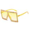 Nuevas Gafas de Sol de Marco Grande Incrustadas de Diamantes Gafas de Sol Personalizadas Europeas y Americanas para Mujer Gafas de Sol Cuadradas Geniales para Fotografía Callejera Transfronteriza