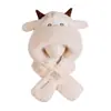 Adorable Sombrero de Felpa con Orejas de Oveja Móviles y Bufanda Todo en Uno para Niños Invierno Forro Polar Engrosado para Mantener Caliente y a Prueba de Frío Protección para las Orejas