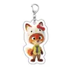 Zootopia Periférico Desenho Animado Judy Nick Pingente Casal Acrílico Mochila Escolar Pingente de Chaveiro Pequeno Presente