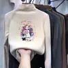 Camiseta de fleece de manga comprida outono e inverno para meninas, segunda pele de outono para bebês, top quente e casual com desenho animado, roupas infantis