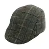 Gorra retro para hombre, boina a cuadros de otoño e invierno, gorra coreana de mediana edad, gorra progresiva informal Joker, venta al por mayor
