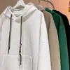 Sudaderas con capucha para hombre y mujer, primavera y otoño, peso pesado, marca americana trendy negra, sudaderas holgadas para adolescentes, disponibles en colores blanco y albaricoque.