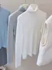 Suéter Básico de Punto de Cuello Alto y Manga Larga Azul para Mujer Otoño e Invierno 2025 Nuevo Estilo Estilo Extranjero Ropa Interior Versátil Cálido Top para Vestir en Capas