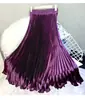 Saia Plissada Midi Sobre-saia Verão Feminina Chiffon até o Tornozelo Saia Longa Drapeada Cintura Alta Justa Saia Evasê Vermelho Nicho