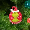 Grinch de Dibujos Animados Transfronterizo Acrílico de Doble Cara Colgante de Decoración para Árbol de Navidad Colgante Navideño Regalo Decoración Creativa