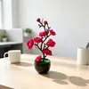 Novo bonsai de flor de ameixeira artificial com 7 flores e 2 botões, adequado para decoração de casa, decoração de sala de estar e atacado de plantas verdes de flor de ameixeira artificial