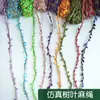 Cuerda de Cáñamo con Hoja de Color Cuerda de Cera de Hoja Cuerda de Vid de Hoja Verde Hecha a Mano DIY Decoración Envoltura de Jarrón Material de Tejido