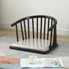 Assento Tatami Encosto de Madeira Maciça Cadeira de Meditação Sem Pés Cadeira Redonda Cama Canto de Janela Cadeira de Chá com Braços Cadeira Japonesa Washitsu