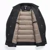 Chaqueta de plumón para hombre 2026 Otoño/Invierno Cuello camisero Estilo ropa de trabajo Estándar Nacional 90% plumón Ligera Chaqueta de plumón de negocios para hombres jóvenes y de mediana edad Moderna