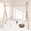 Adornos de fitness de madera de estilo nórdico, estante de fitness para bebés, campana de juguete para niños, accesorios de fotografía, decoración interior