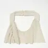 Ropa de Verano Nueva Transfronteriza para Mujer Estilo Europeo y Americano Moda de Comercio Exterior Versátil Top sin Mangas de Lunares con Cuello Halter Espalda Descubierta
