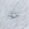 Aretes de Copo de Nieve de Ópalo de Aleación de Titanio G23 Titanio Astm F-136 Uña de Labio Uña de Lengua Rosca Interna Aretes de Perforación de Ópalo