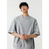 Camiseta de Manga Corta Holgada y Cuadrada con Diseño Desestructurado para Hombre Verano Estilo Americano Marca de Moda Cuello Redondo Manga Media Suelta