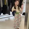 Camiseta de Manga Corta de Punto para Niña, Estilo Nuevo Primavera y Verano, Dibujos Animados Estampados, Pantalones Casuales, Conjunto de Dos Piezas, Moderno y a la Moda
