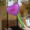 Globos de papel de aluminio en forma de corazón para sostener en la mano del Día de San Valentín chino, globos de ramo en forma de corazón para la confesión de pareja, globos de decoración para el ambiente de fiesta