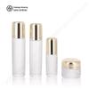 Estilo simples nova garrafa 120ml vidro essência base líquida frasco com pump Creme Hidratante Creme Anti-acne pote para sub-embalagem