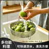 Vaporera pequeña de acero inoxidable 304, canasta escurridora, canasta para preparación de alimentos, canasta para lavar frutas, canasta para cepillo de olla caliente, vaporera para arroz, rejilla para vaporizar, vaporera portátil