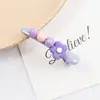 Goma para el pelo de cuentas acrílicas florales de colores caramelo estilo coreano y japonés, Cuerda para el pelo de bloqueo de color dulce estilo Hyuna con alta elasticidad
