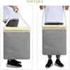 Cesto de Roupa Suja Quadrado de Tecido de Algodão e Linho com Tampa, Cesto de Roupa Dobrável, Balde de Armazenamento para Roupa Suja