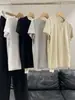 Camiseta Básica Sencilla de Verano para Mujer, Cuello Redondo, Manga Corta Holgada, Lyocell Algodón, Capa Base Delgada para Principios de Otoño