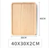 Bandeja Rectangular de Goma y Madera Bandeja Japonesa para Té Dim Sum Pan Madera Maciza Placa Occidental para Filete Vajilla Haya