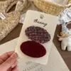 Pinza de Pelo Ovalada a Cuadros Estilo Coreano y Japonés con un Toque Elegante y de Alta Gama para Niñas, Adecuada para Fijar Cabello Suelto y Flequillo
