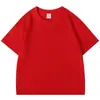 200g camiseta de algodón puro para niños, hombros caídos, manga corta, verano, nueva, casual, moda, moderna, versátil, color liso, top para niños
