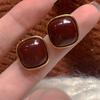 Sueño de caramelo vino tinto clip de oreja espiral para mosquitos sin perforar pendientes de Año Nuevo para mujer joyería pendientes vintage de Año Nuevo