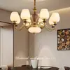 Lámpara de araña de estilo chino nuevo inspirada en el zen, lámpara de sala de estar totalmente de cobre, iluminación para comedor con estética de la dinastía Song, accesorio de iluminación de Año Nuevo con forma de calabaza de estilo chino