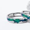 Anel de casal Gradiente Aurora original Textura Céu Estrelado Sonhador anel de abertura homens e mulheres prata esterlina esmalte joias atacado