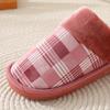 Pantuflas de Algodón a Cuadros de Otoño e Invierno para Mujer, Pantuflas Cálidas de Suela Gruesa para Interior, para Pareja, para Casa, con Forro de Piel, Engrosadas y Cálidas