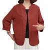 Nuevo cárdigan jacket de moda elegante para mujer de talla grande, manga tres cuartos, holgado, versátil, adelgazante, para principios de otoño de 2026